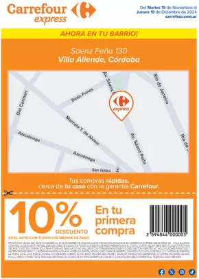 Catálogo Carrefour Express | Express | Saenz Peña 130 - Córdoba - Villa Allende | 2024-11-08T00:00:00-03:00 - 2024-12-31T23:59:00-03:00