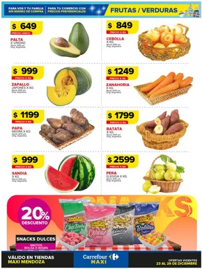 Catálogo Carrefour Maxi en Mendoza | OFERTAS FRUTAS Y VERDURAS | 2024-12-23T00:00:00-03:00 - 2024-12-30T23:59:00-03:00