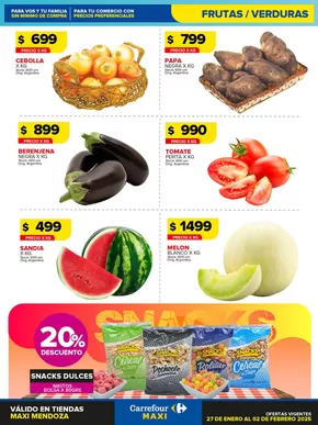 Catálogo Carrefour Maxi en Mendoza | OFERTAS FRUTAS Y VERDURAS | 2025-01-27T00:00:00-03:00 - 2025-01-30T23:59:00-03:00