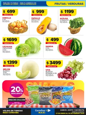 Catálogo Carrefour Maxi en Córdoba | OFERTAS FRUTAS Y VERDURAS | 2025-01-27T00:00:00.000Z - 2025-02-02T00:00:00.000Z